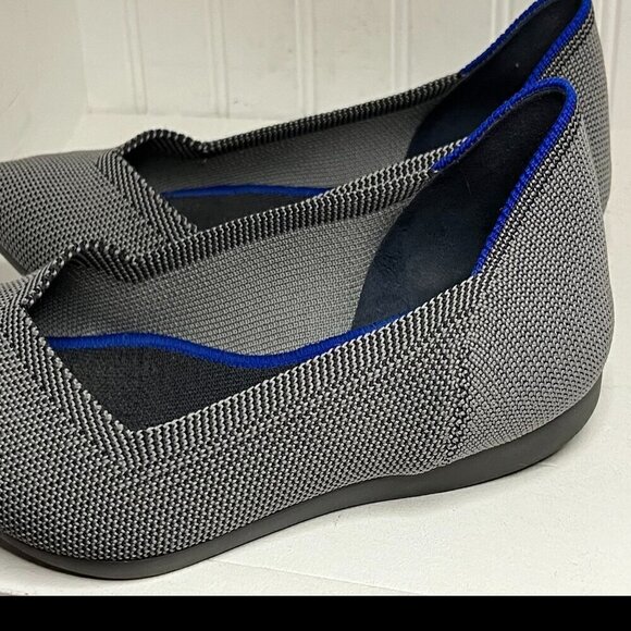 Rothy's Gray Knit Fabric Pointed-Toe Slip-On Flats Size 8.5 - Picture 4 of 7
